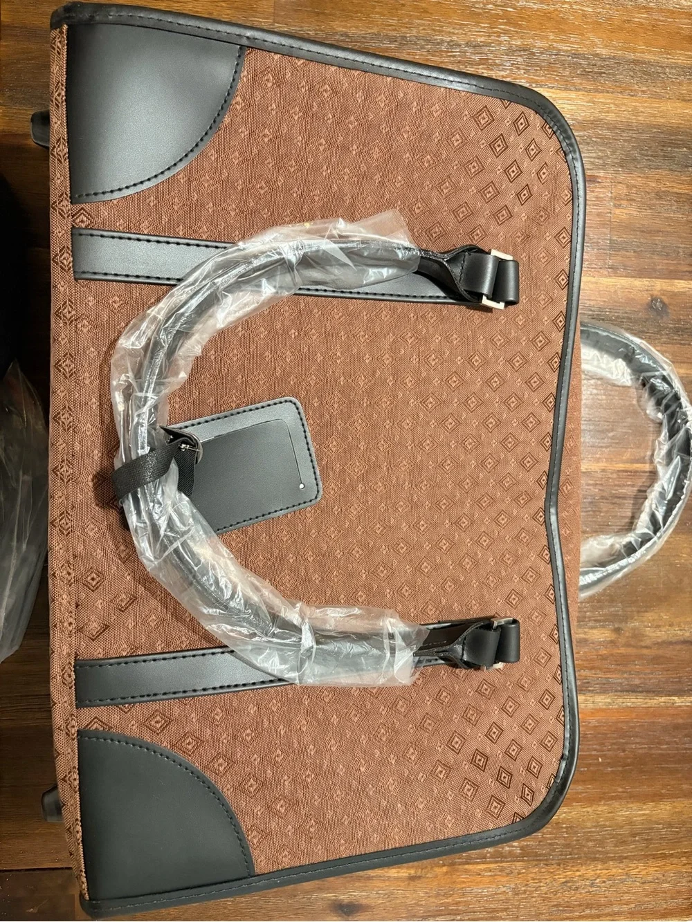 Joy Mangano brown weekender travel bad